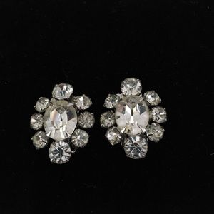 Vintage pair Crystal Coro‎ Clip On Earrings